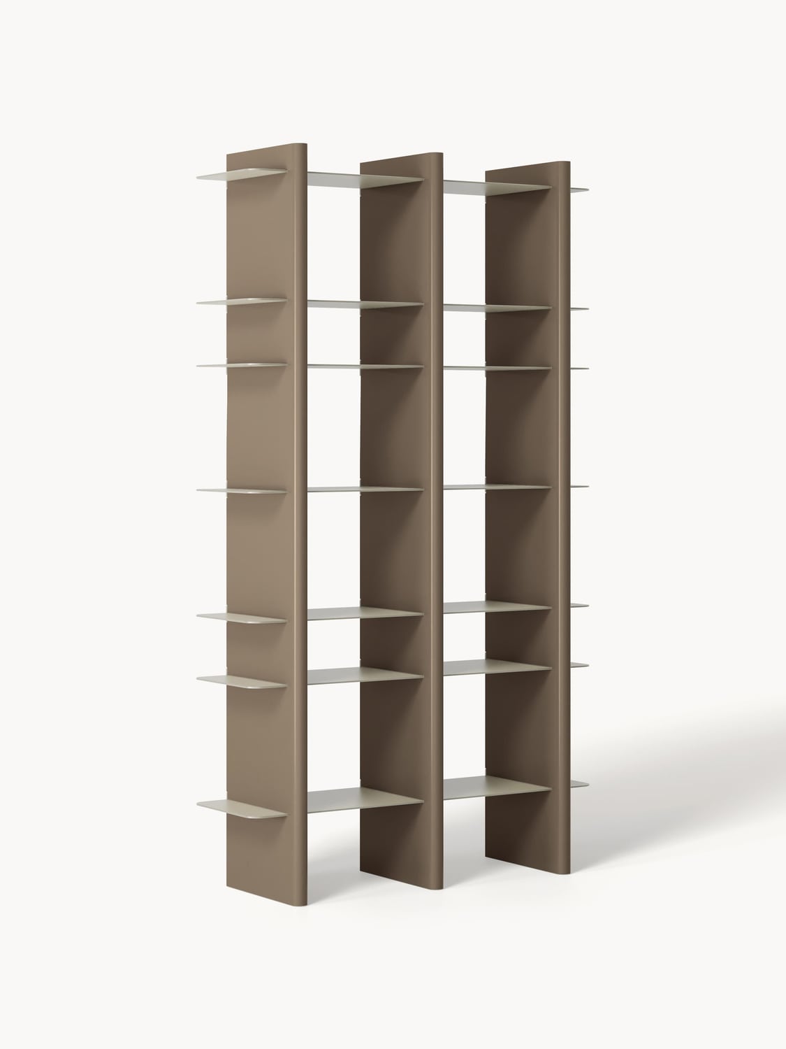 Rami Tall Shelving Unit with Metal Elements — Dark Grey