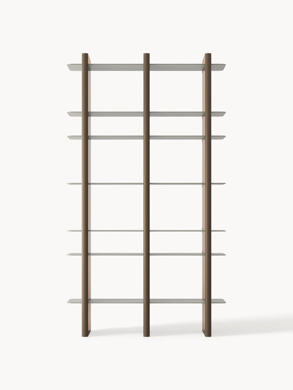 Rami Tall Shelving Unit with Metal Elements — Dark Grey