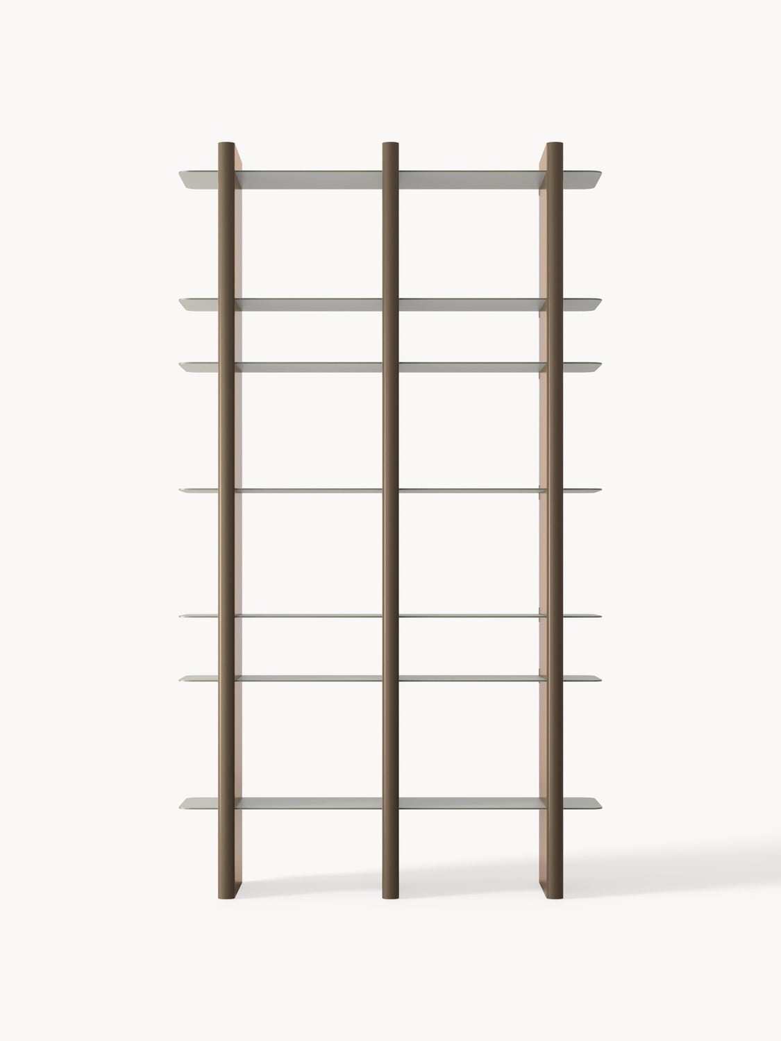 Rami Tall Shelving Unit with Metal Elements — Dark Grey