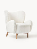 Kalia Teddy Wingback Chair — Off-White