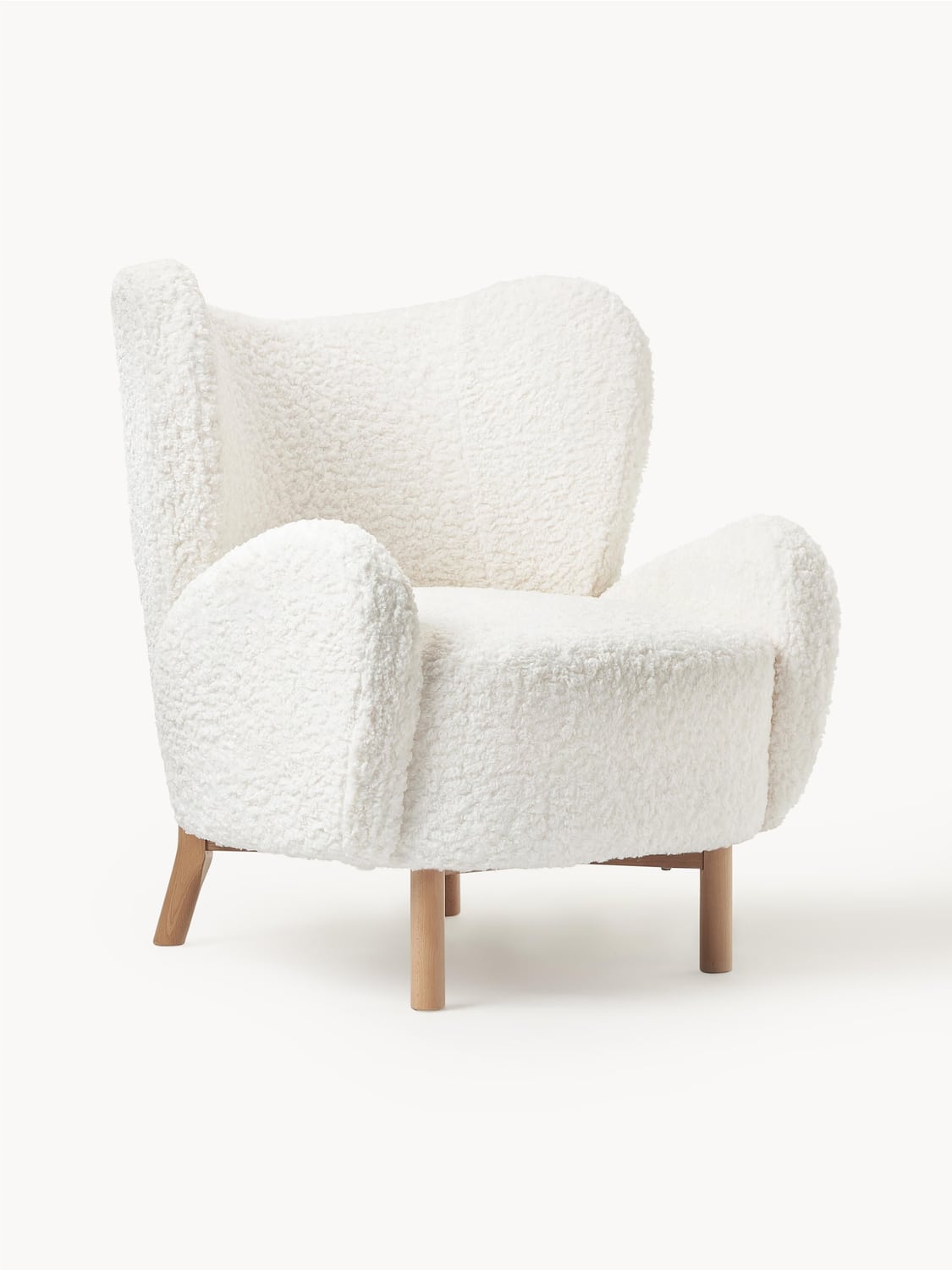 Kalia Teddy Wingback Chair — Off-White