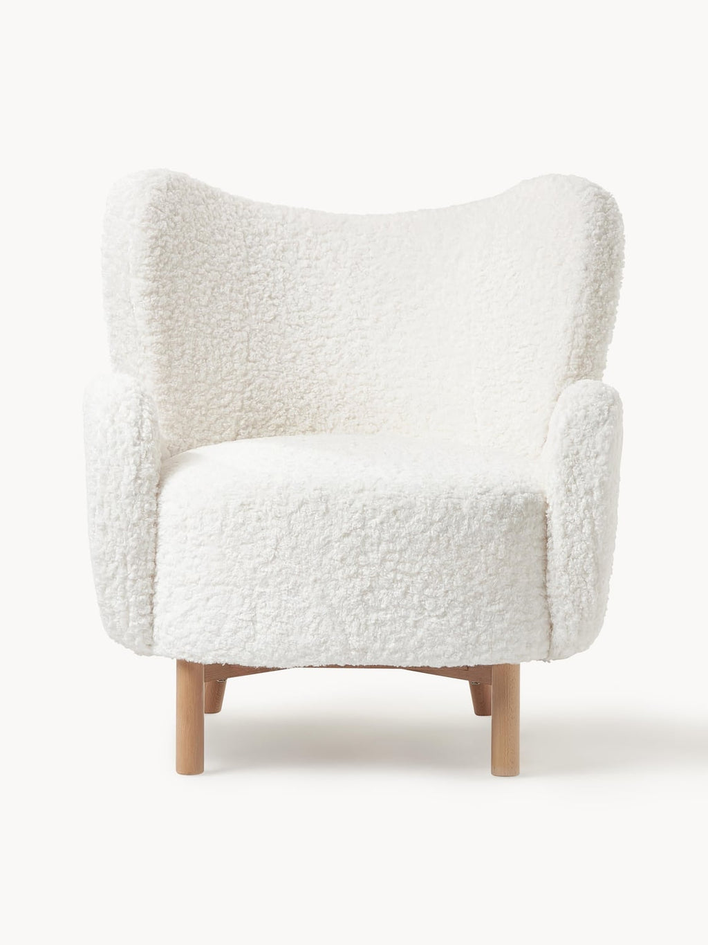 Kalia Teddy Wingback Chair — Off-White