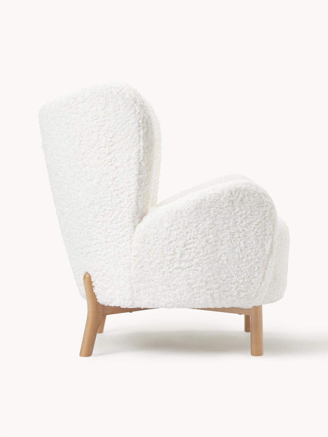 Kalia Teddy Wingback Chair — Off-White
