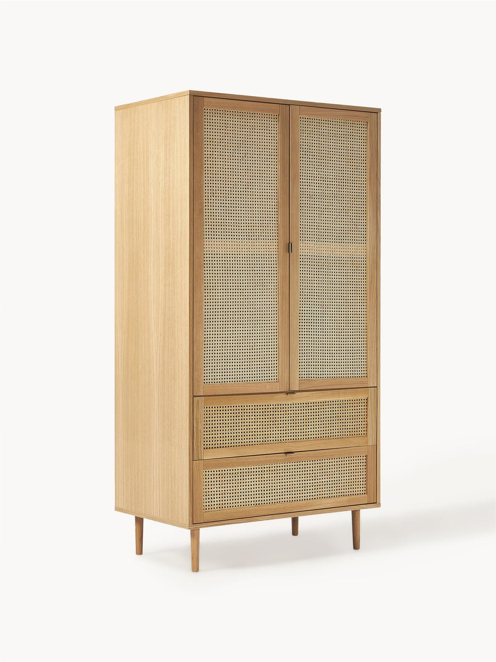 Aries Small Wardrobe with Viennese Cane, 2-door — Warm Grey