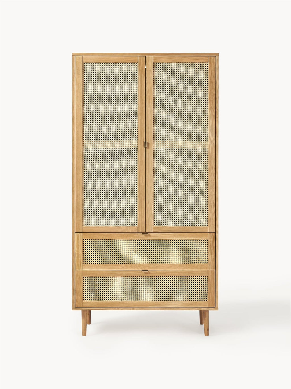 Aries Small Wardrobe with Viennese Cane, 2-door — Warm Grey