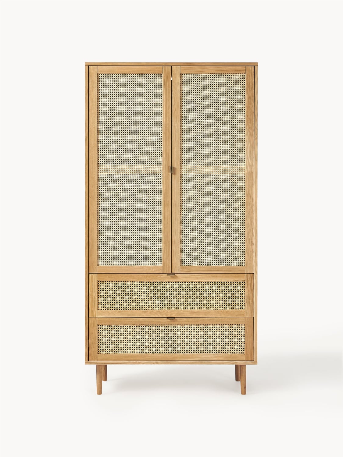 Aries Small Wardrobe with Viennese Cane, 2-door — Warm Grey