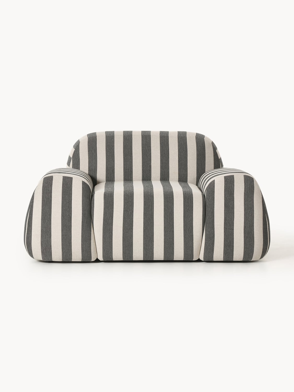 Wolke Striped Lounge Chair — Taupe