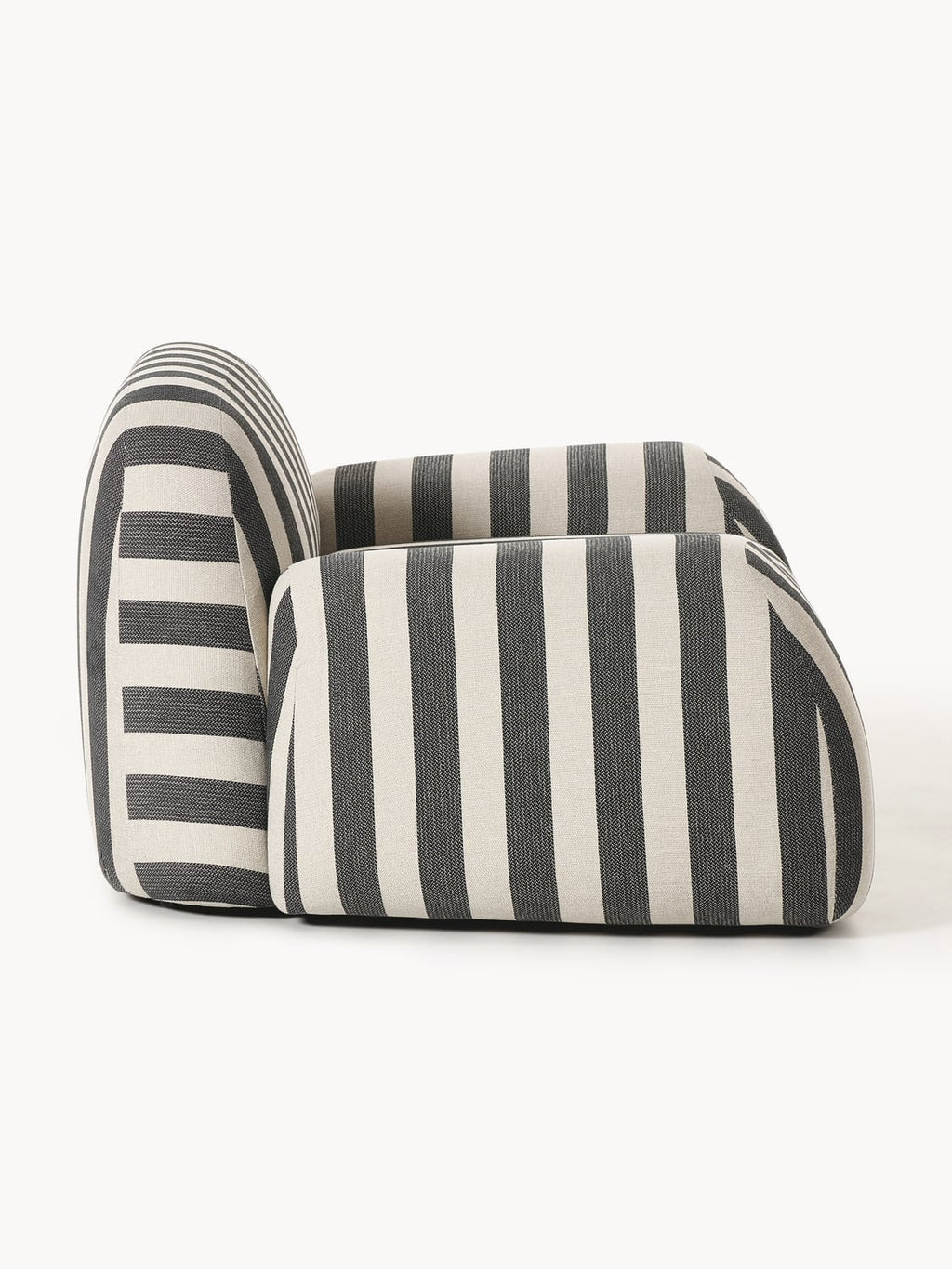 Wolke Striped Lounge Chair — Taupe