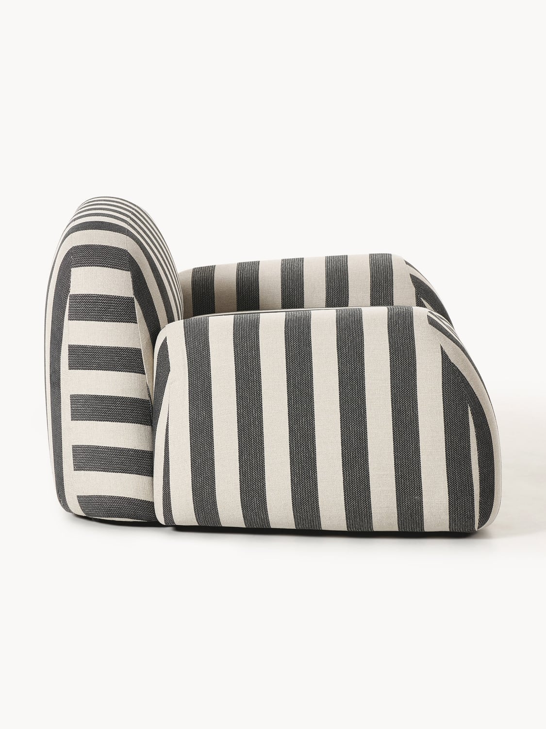 Wolke Striped Lounge Chair — Taupe