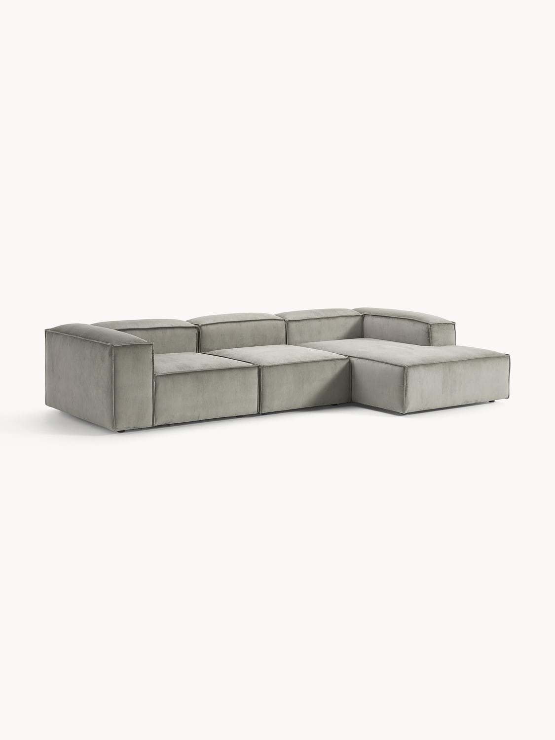 Lennon Modular Corner Sofa (4-seater) in Corduroy — Warm Grey