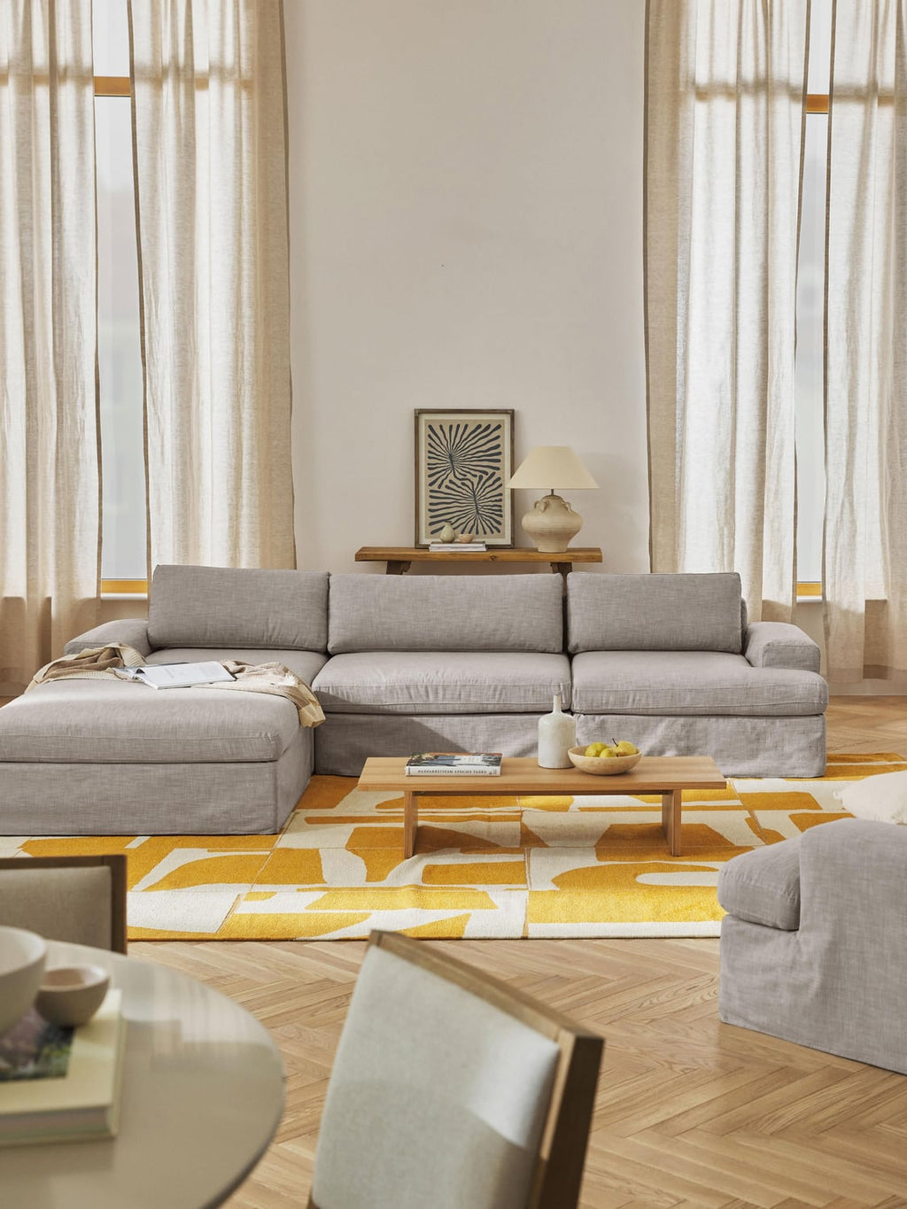 Russell Modular Sofa (4-seater) with Ottoman (left/right) — Grey