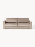Tasha Velvet-Sofa Bed (3-seater) with Storage — Warm Grey