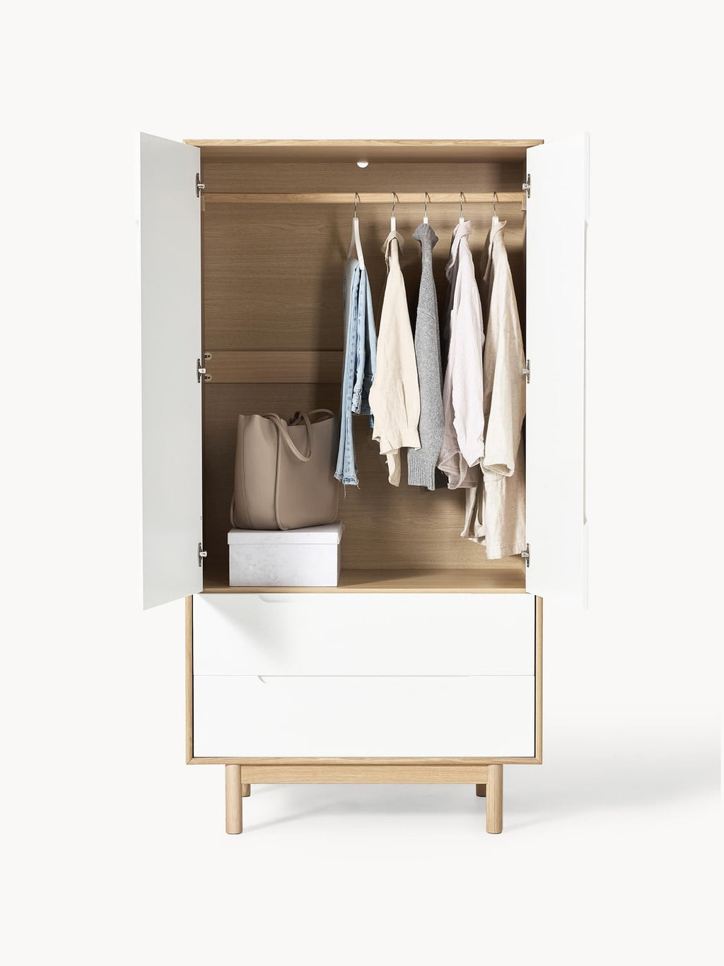 Cassy Small Wardrobe, 2-door — Cream