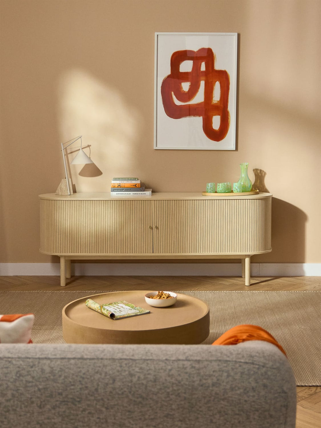 Calary XL Sideboard with Fluted Front — Sand