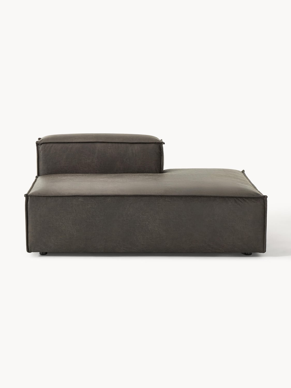 Lennon Ottoman Module in Leather — Green