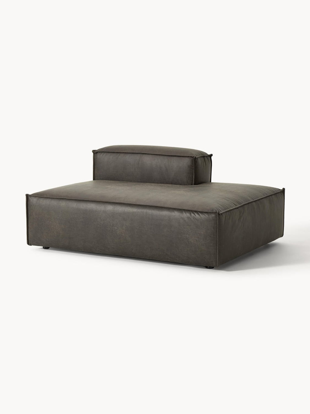 Lennon Ottoman Module in Leather — Green