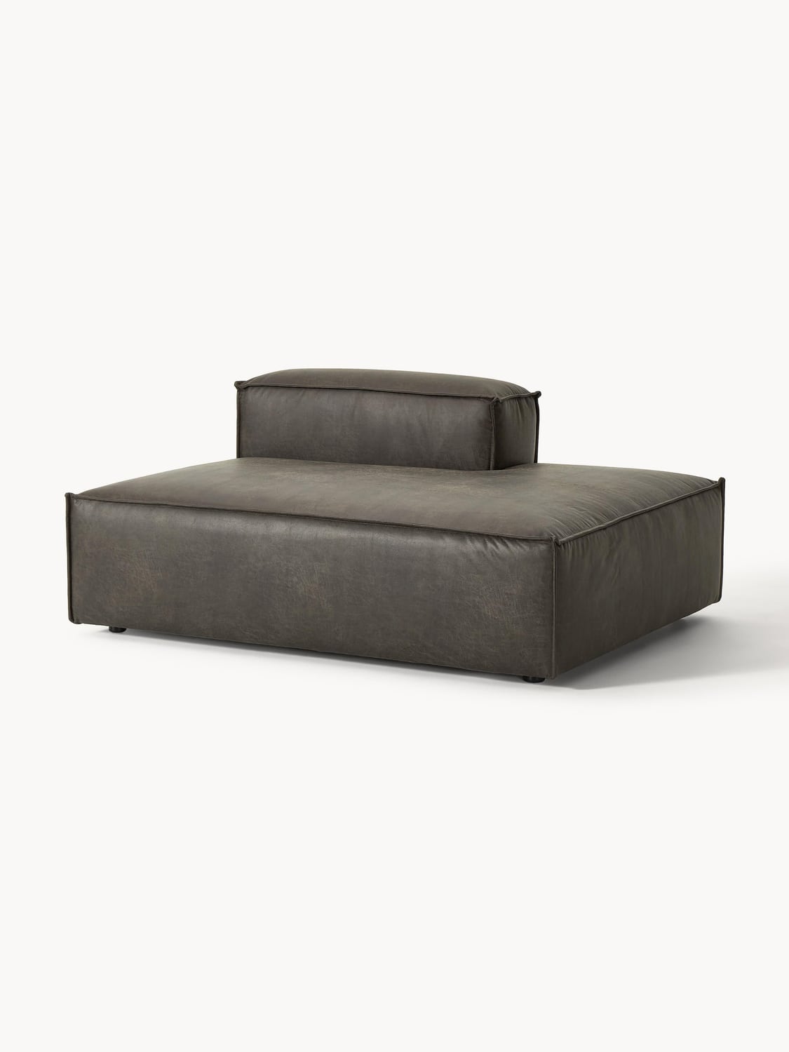 Lennon Ottoman Module in Leather — Green