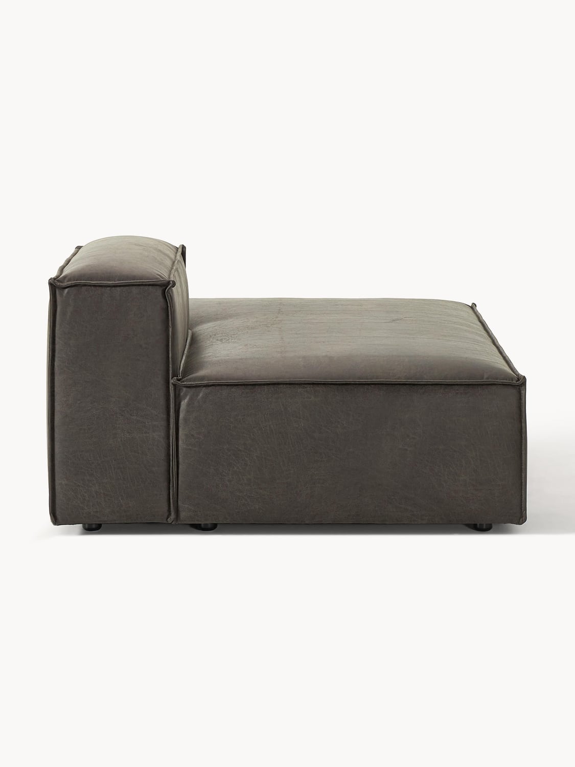 Lennon Ottoman Module in Leather — Green