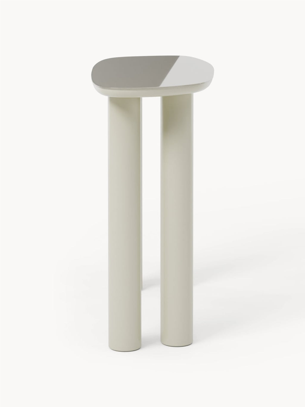 Beni Console Table with Glass Top — Light Grey