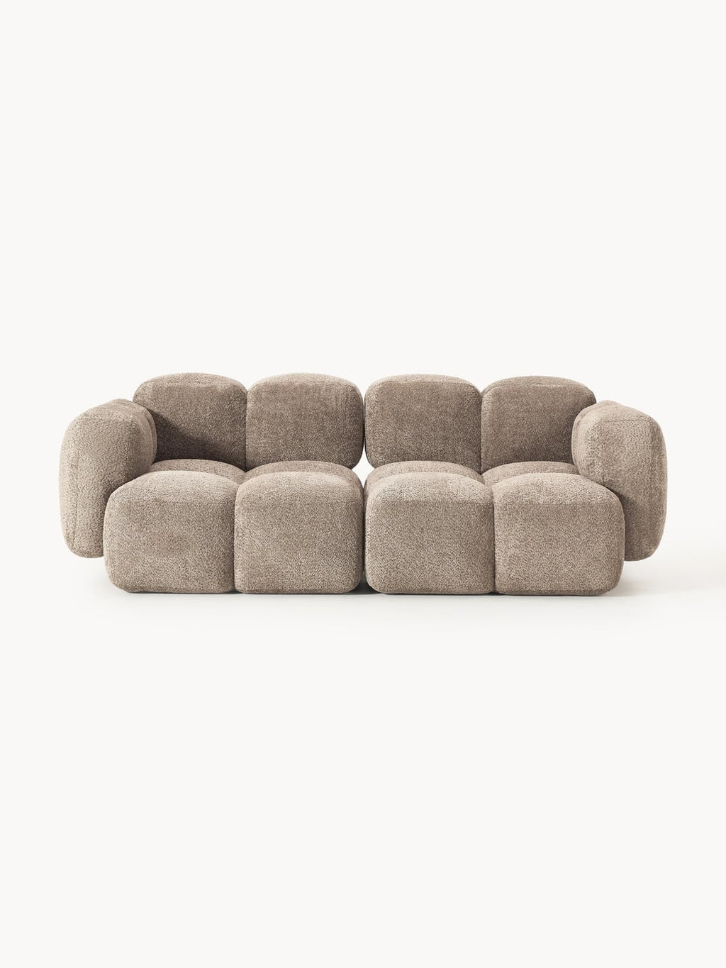Tayla Modular Sofa (3-seater) in Teddy Bouclé — Taupe