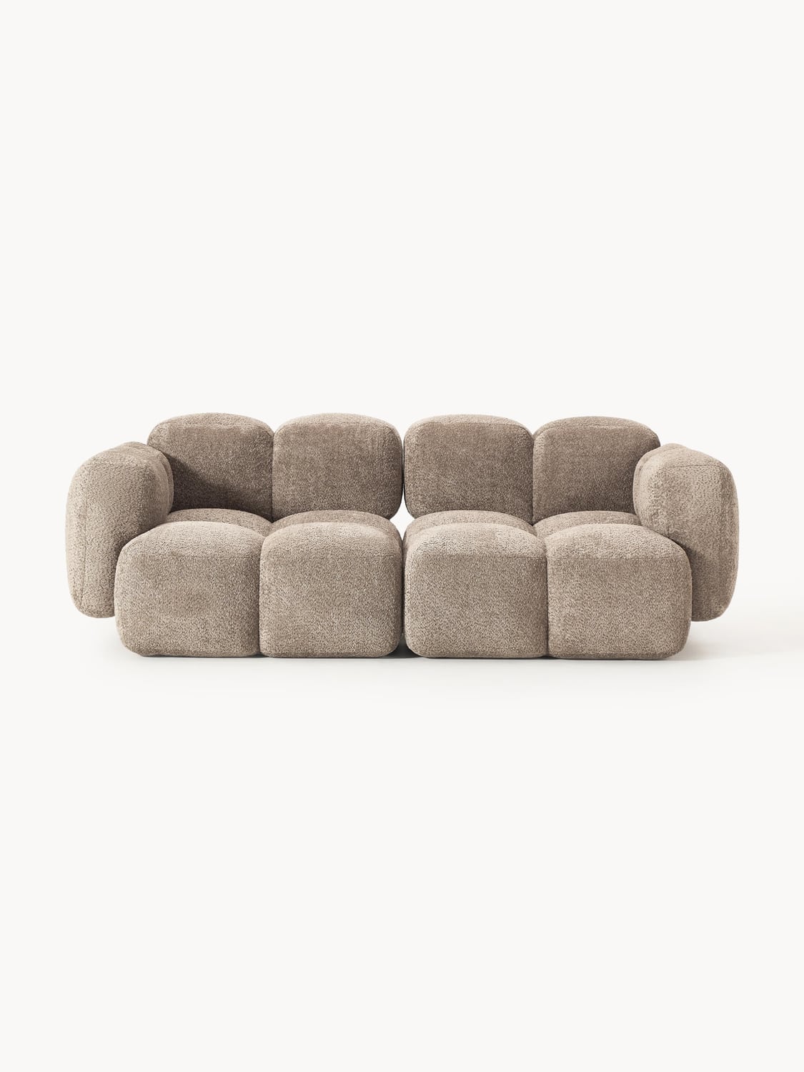 Tayla Modular Sofa (3-seater) in Teddy Bouclé — Taupe