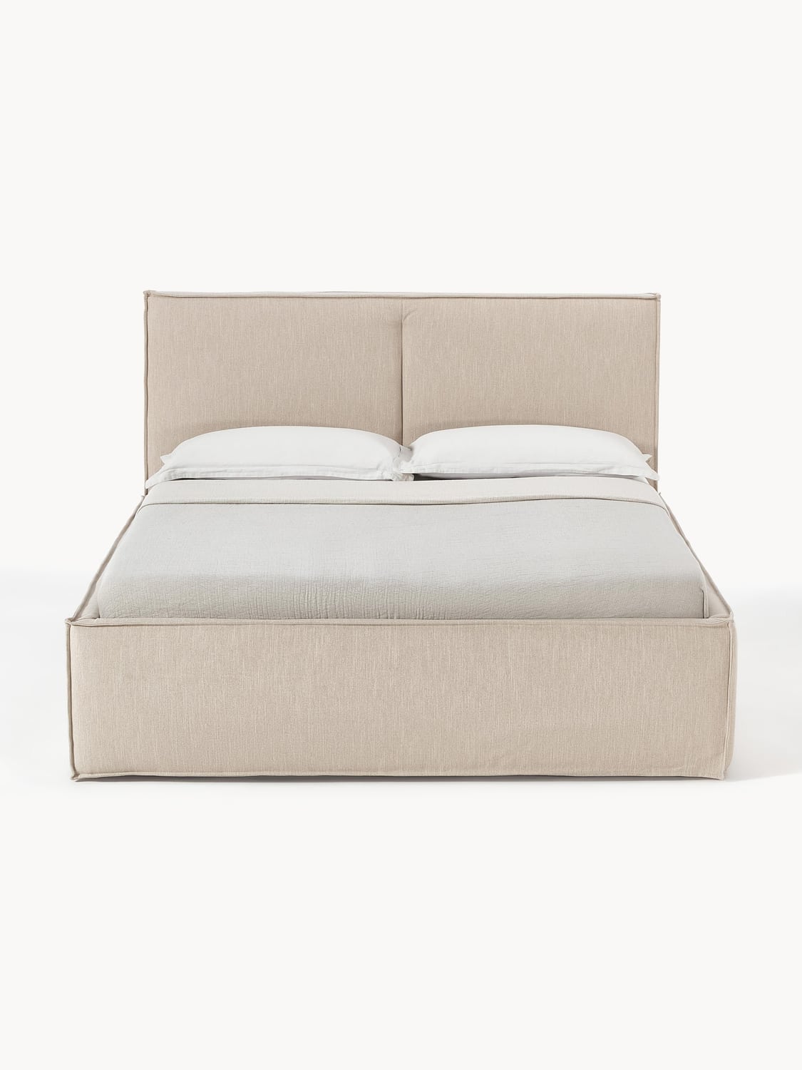 Dream Upholstered Bed with Storage — Oatmeal