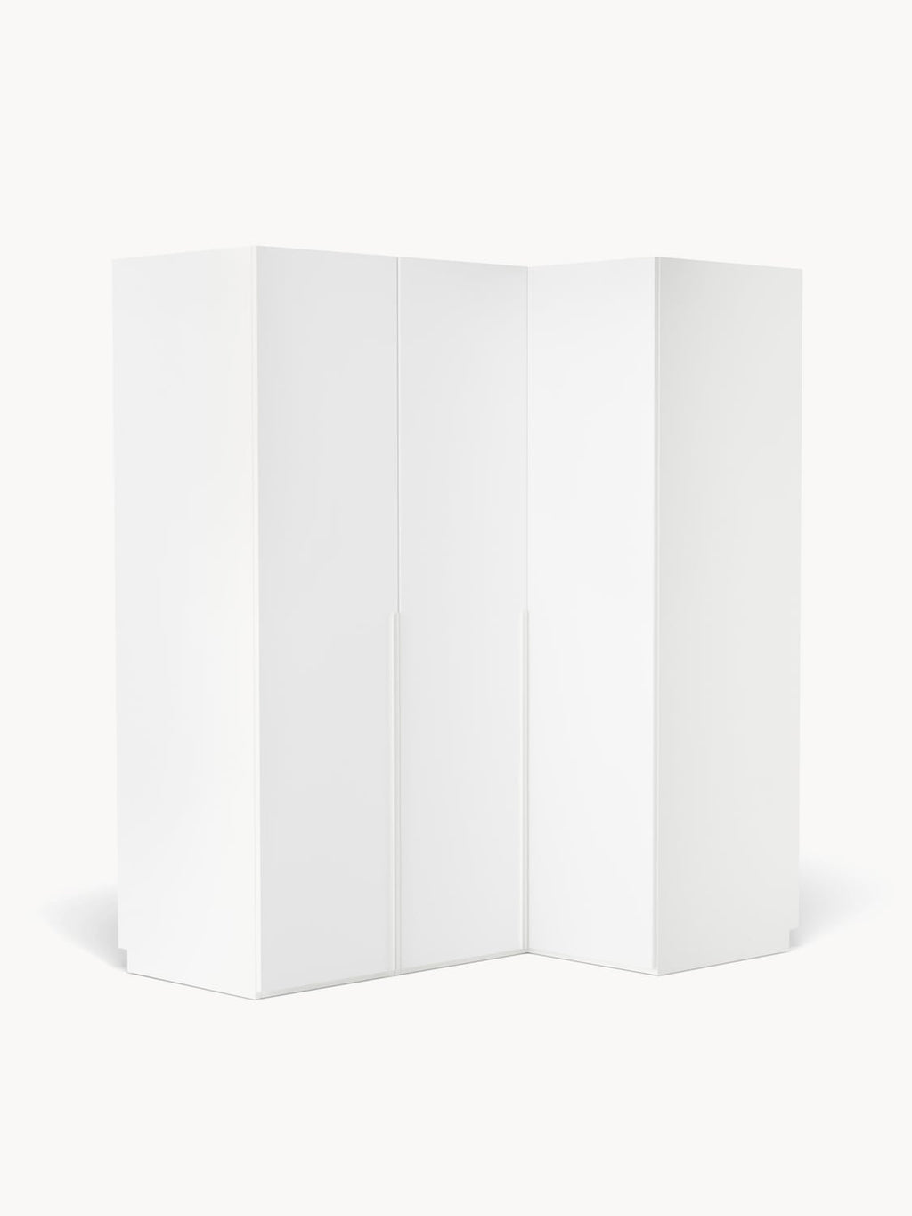 Leon Modular Corner Wardrobe, 165 cm Width, in various sizes — Off-White