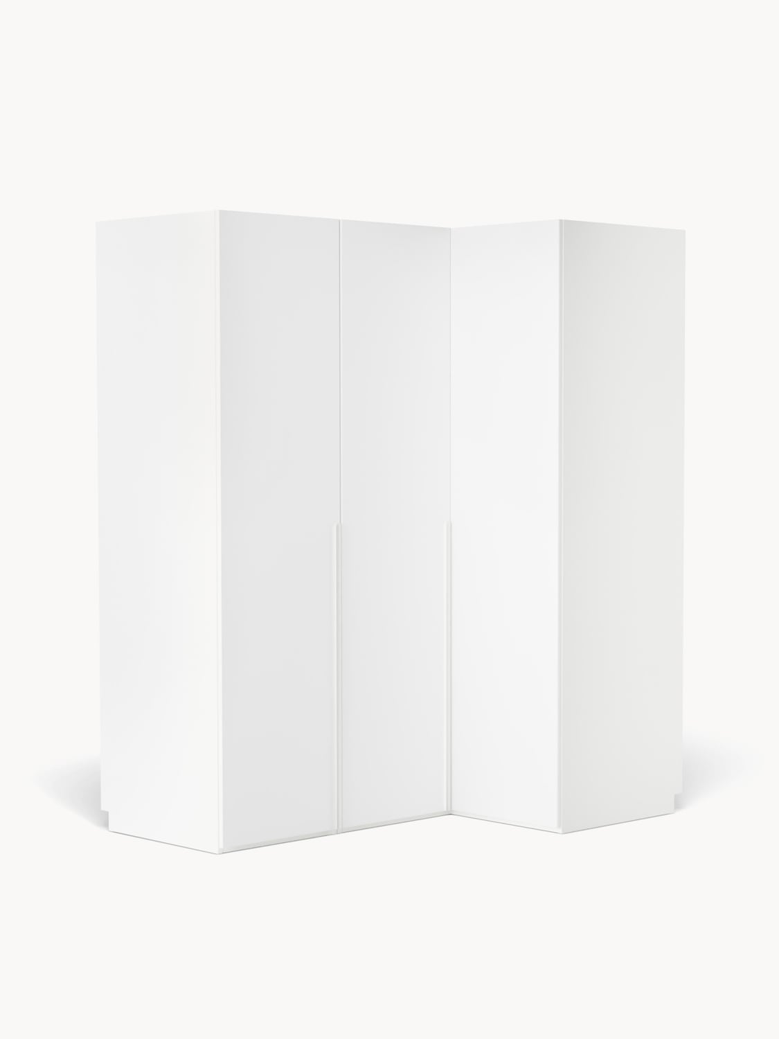 Leon Modular Corner Wardrobe, 165 cm Width, in various sizes — Off-White