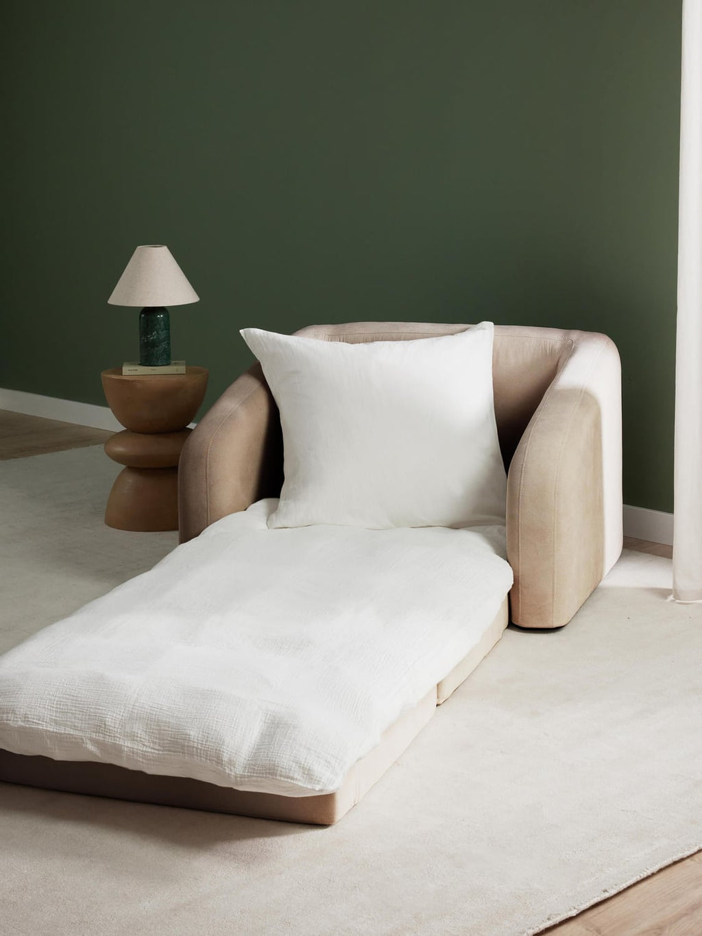Eliot Sleeper Chair — Warm Grey