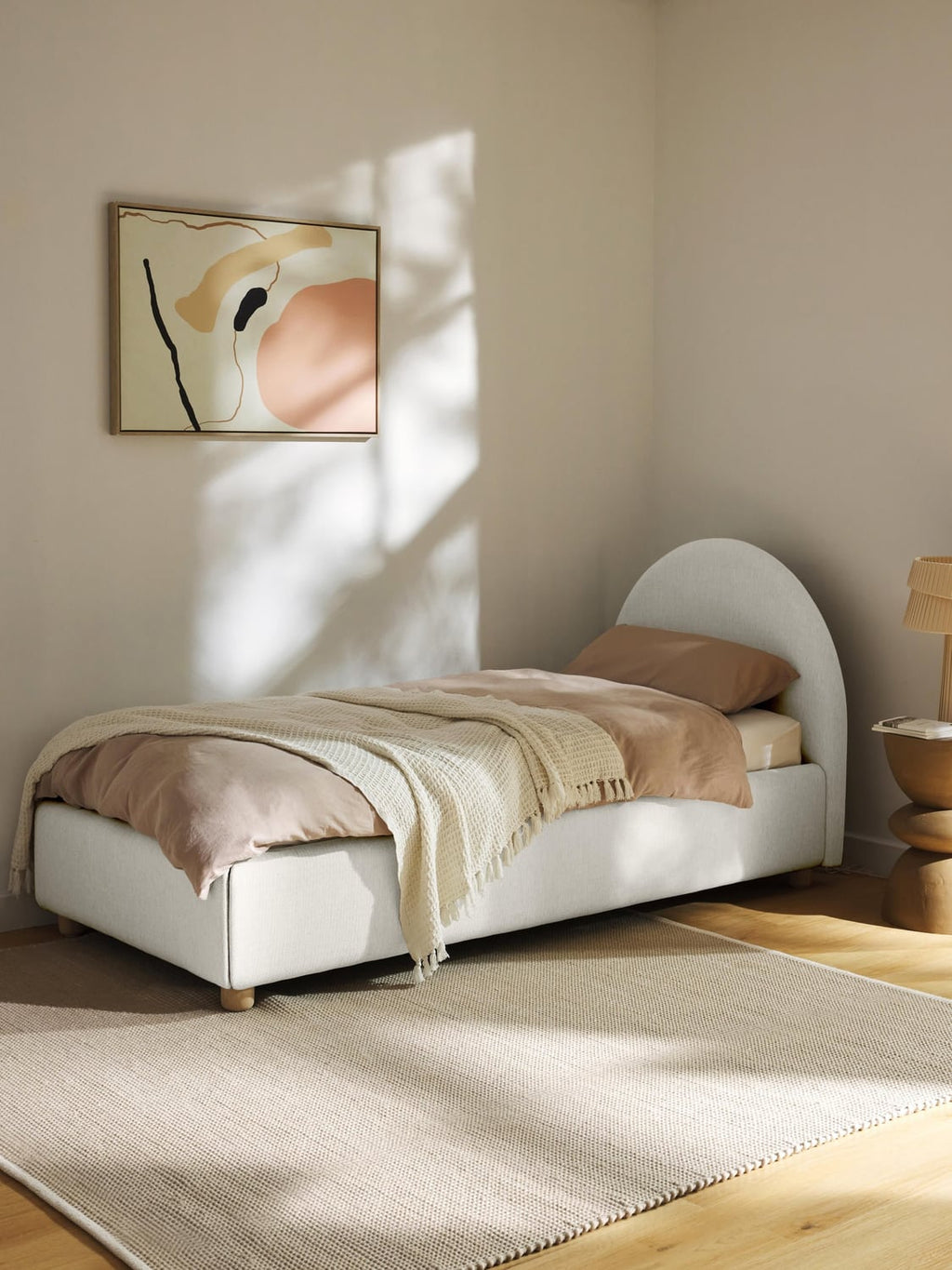Ebba Teddy-Single Bed — Off-White