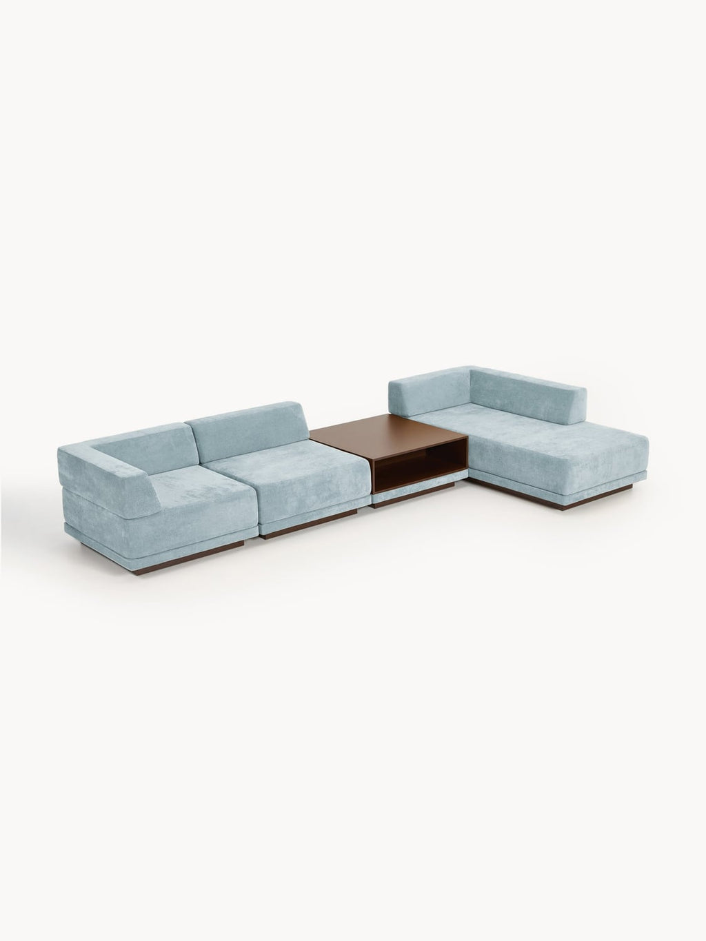 Colin Modular Corner Sofa (4-seater) with Coffee Table — Grey