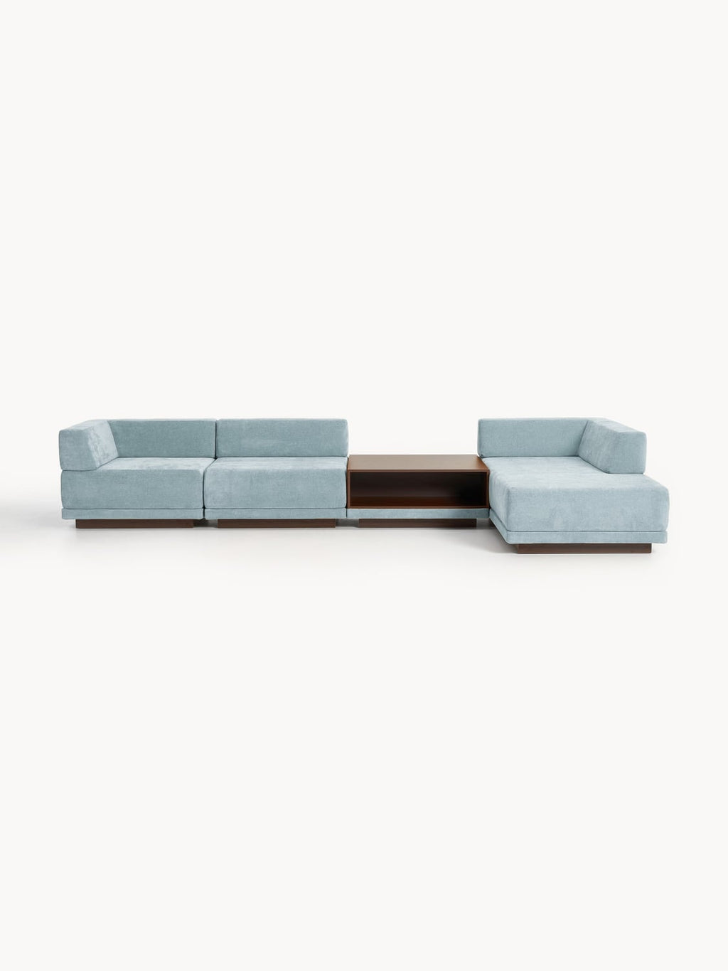 Colin Modular Corner Sofa (4-seater) with Coffee Table — Grey