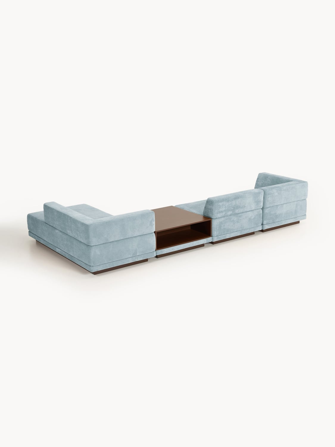 Colin Modular Corner Sofa (4-seater) with Coffee Table — Grey