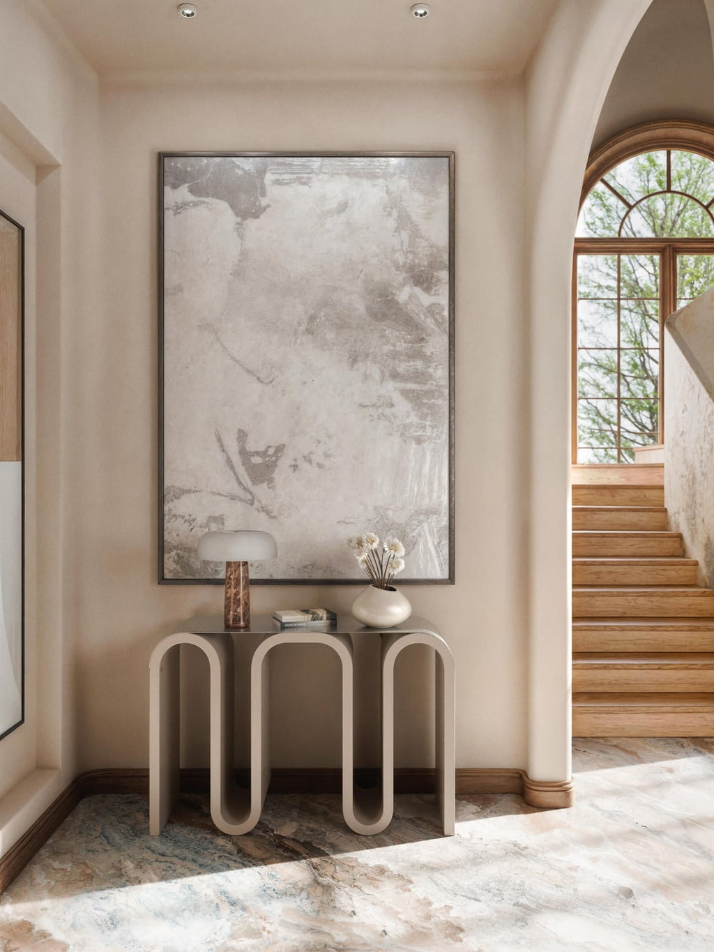 Melek Console Table — Pearl Grey