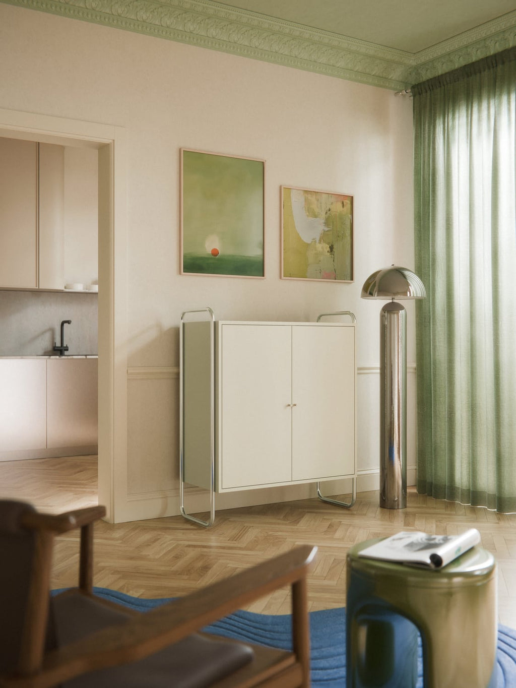 Robyn Metal-Highboard — Oatmeal
