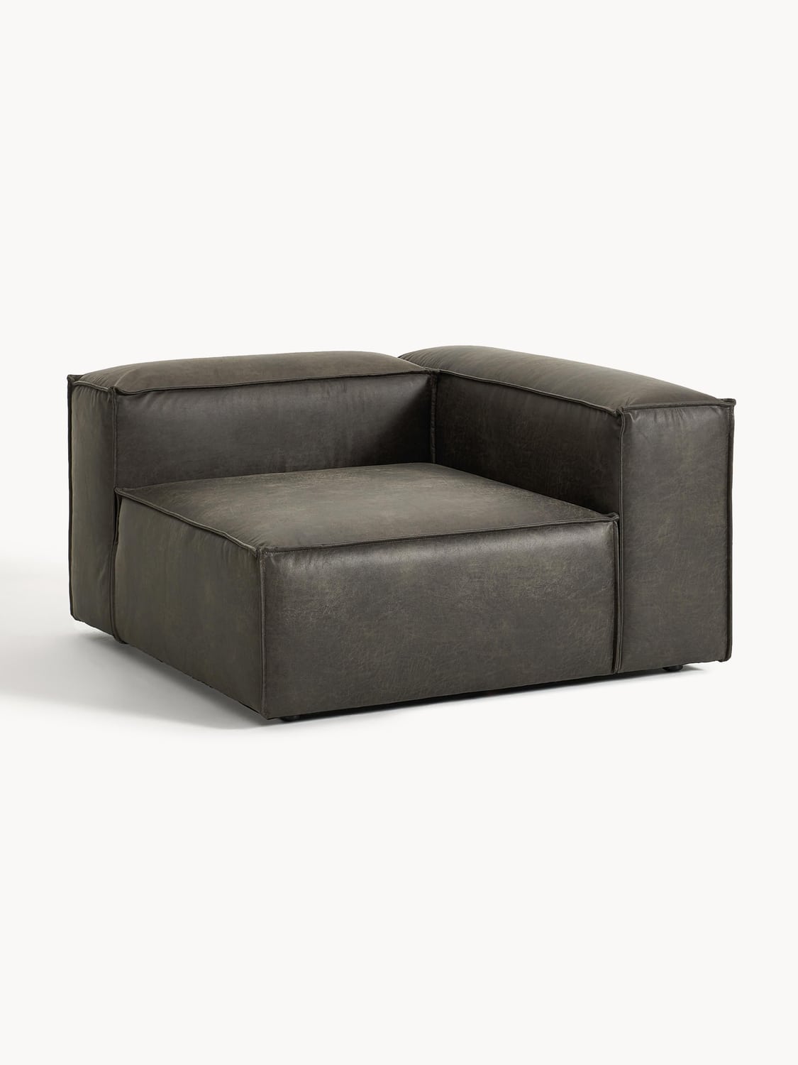Lennon Corner Module in Leather — Anthracite