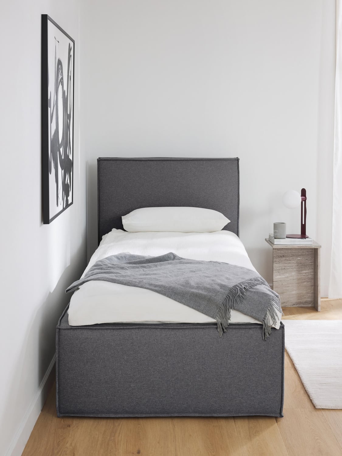 Dream Single Bed with Storage — Grey
