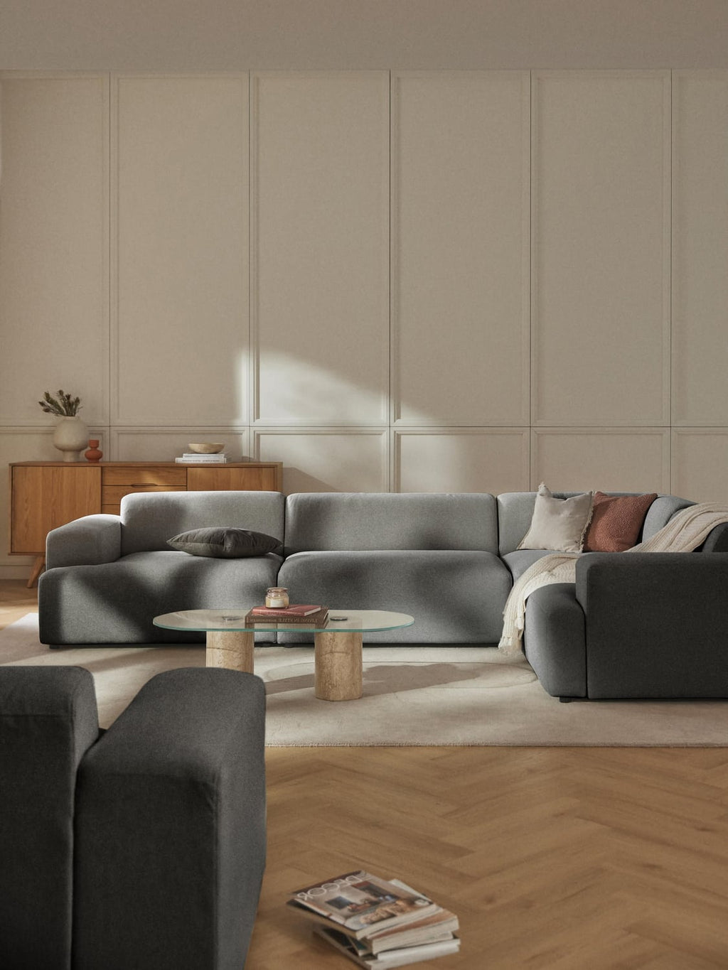 Melva Large Corner Sofa (4-seater) — Green