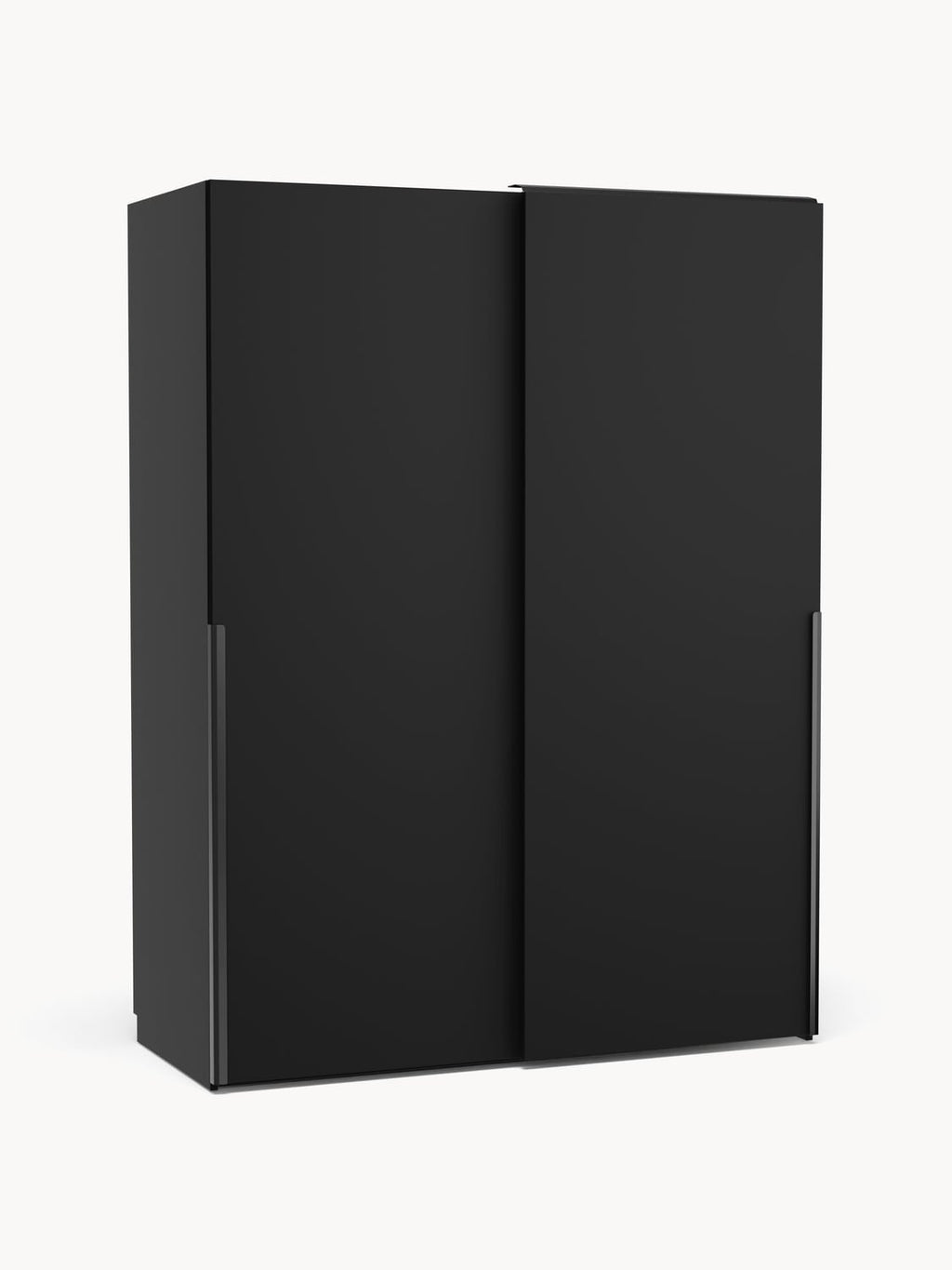 Leon Modular Sliding-Door Wardrobe, 150 cm Width, in various sizes — Black
