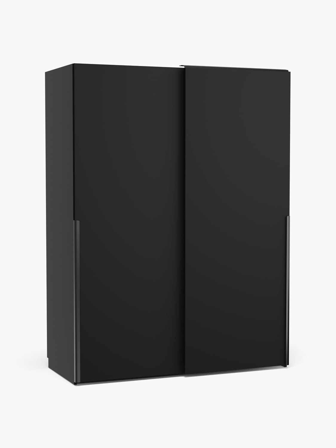 Leon Modular Sliding-Door Wardrobe, 150 cm Width, in various sizes — Black