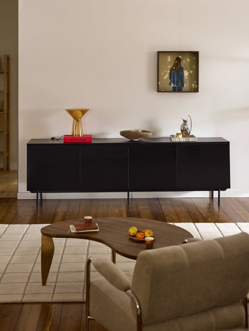 Elona Large Wooden Sideboard — Anthracite