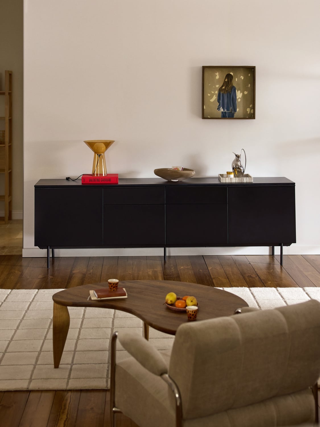 Elona Large Wooden Sideboard — Anthracite