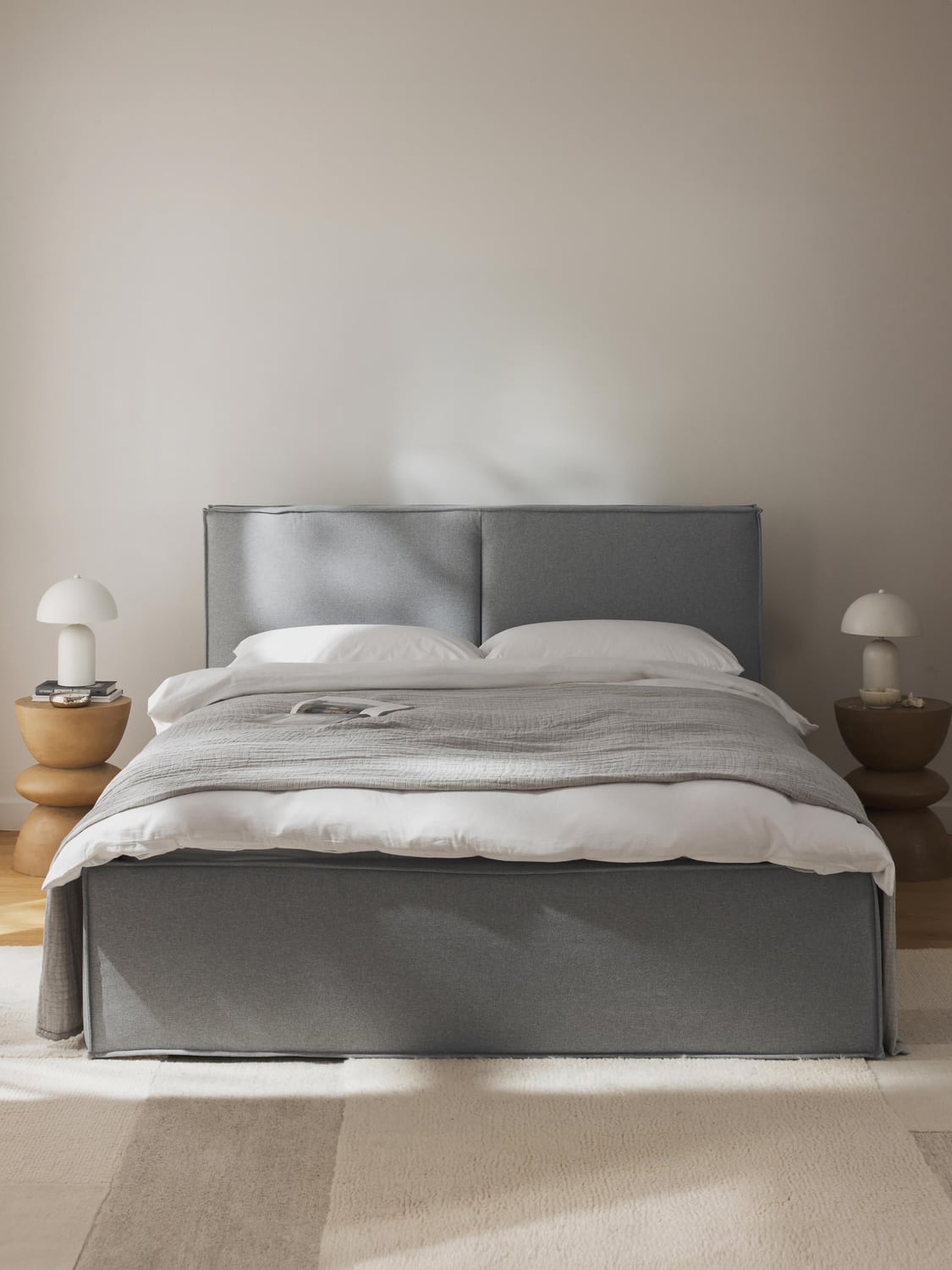 Dream Upholstered Bed with Storage — Taupe