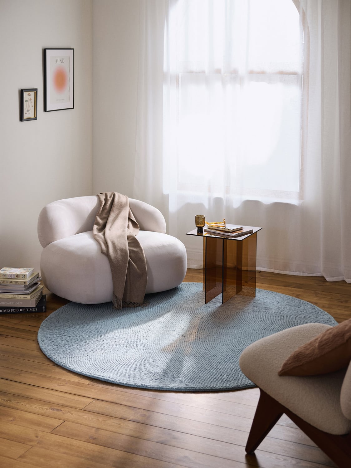Eleni Round Wool Rug, Hand-Tufted