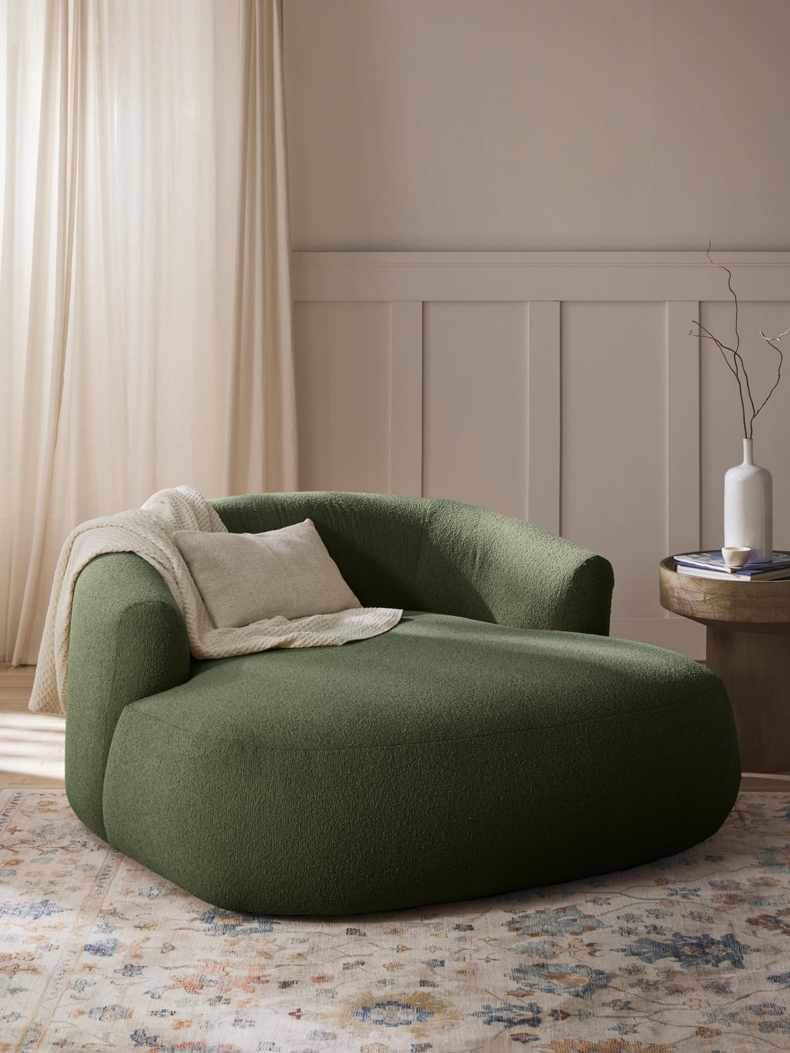 Sofia Bouclé-XL-Lounge Chair — Anthracite