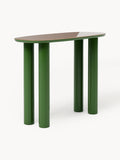 Beni Console Table with Glass Top — Taupe