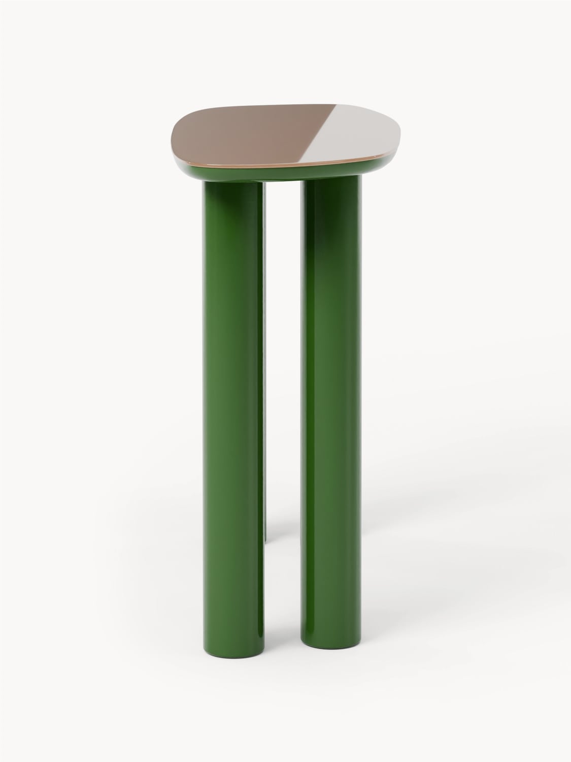 Beni Console Table with Glass Top — Taupe