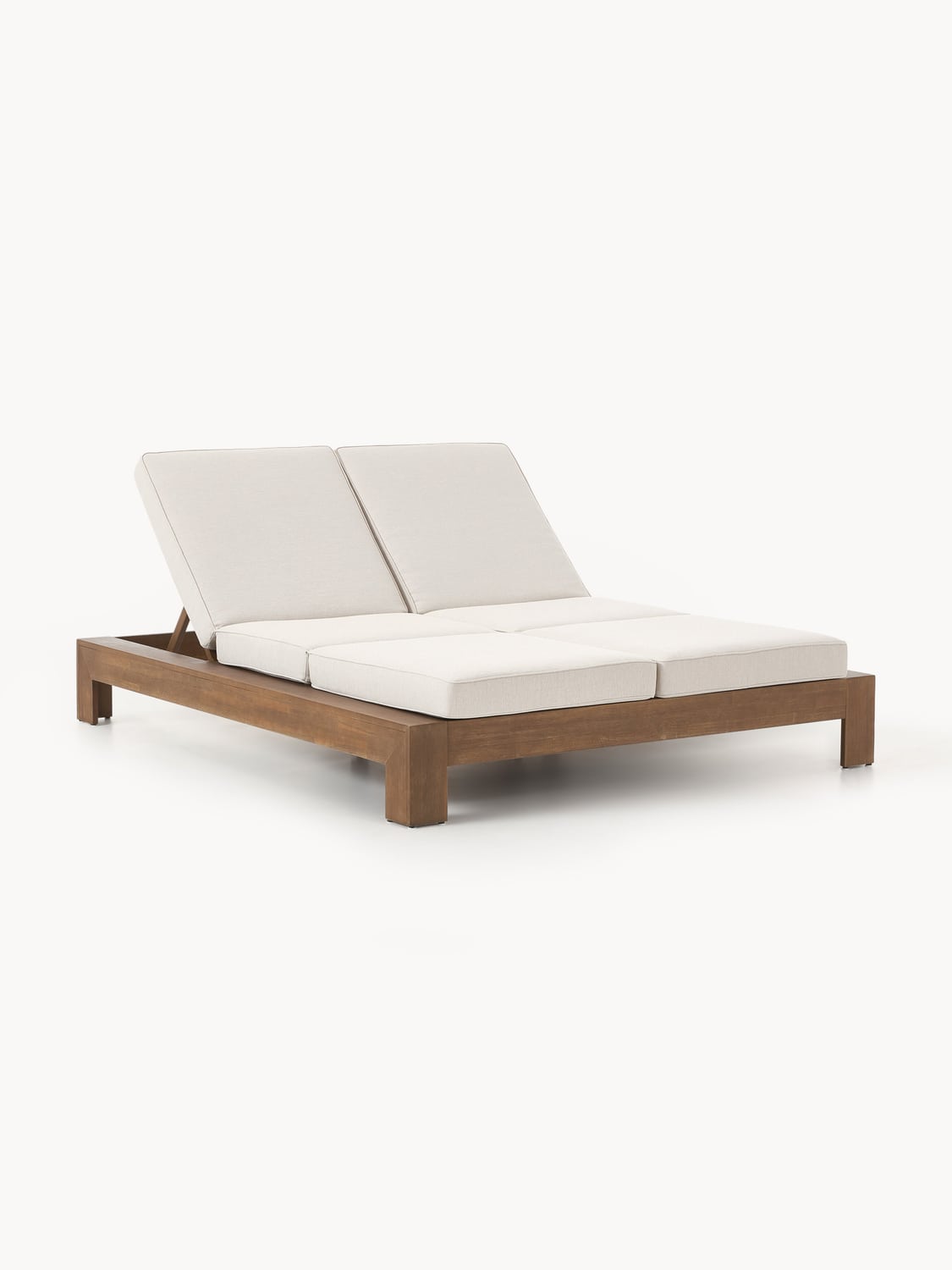 Joshua Double Sun Lounger in Acacia — Oatmeal