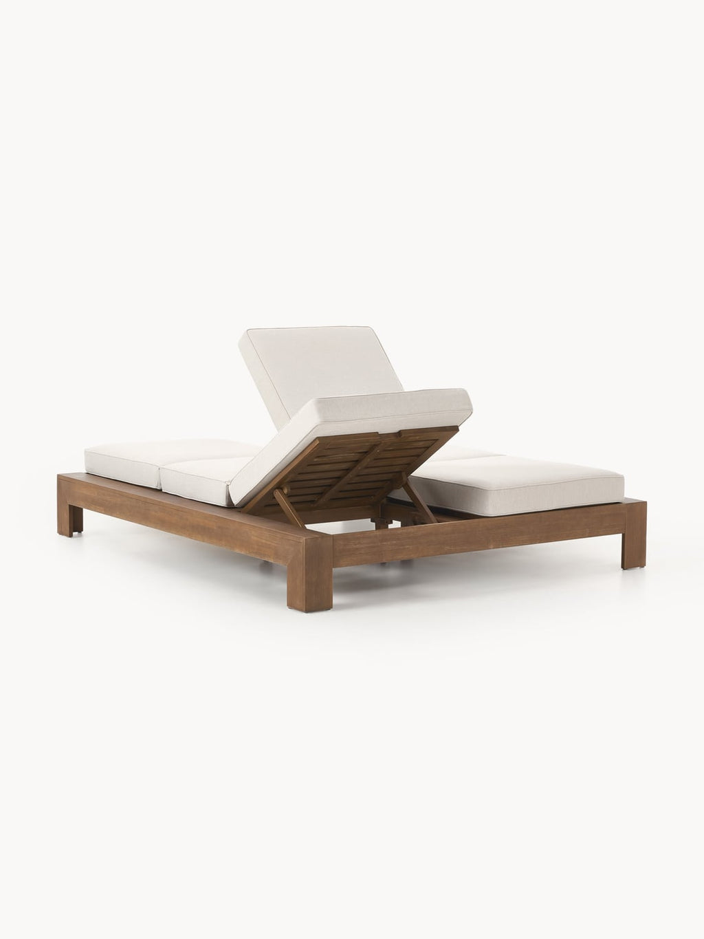 Joshua Double Sun Lounger in Acacia — Oatmeal