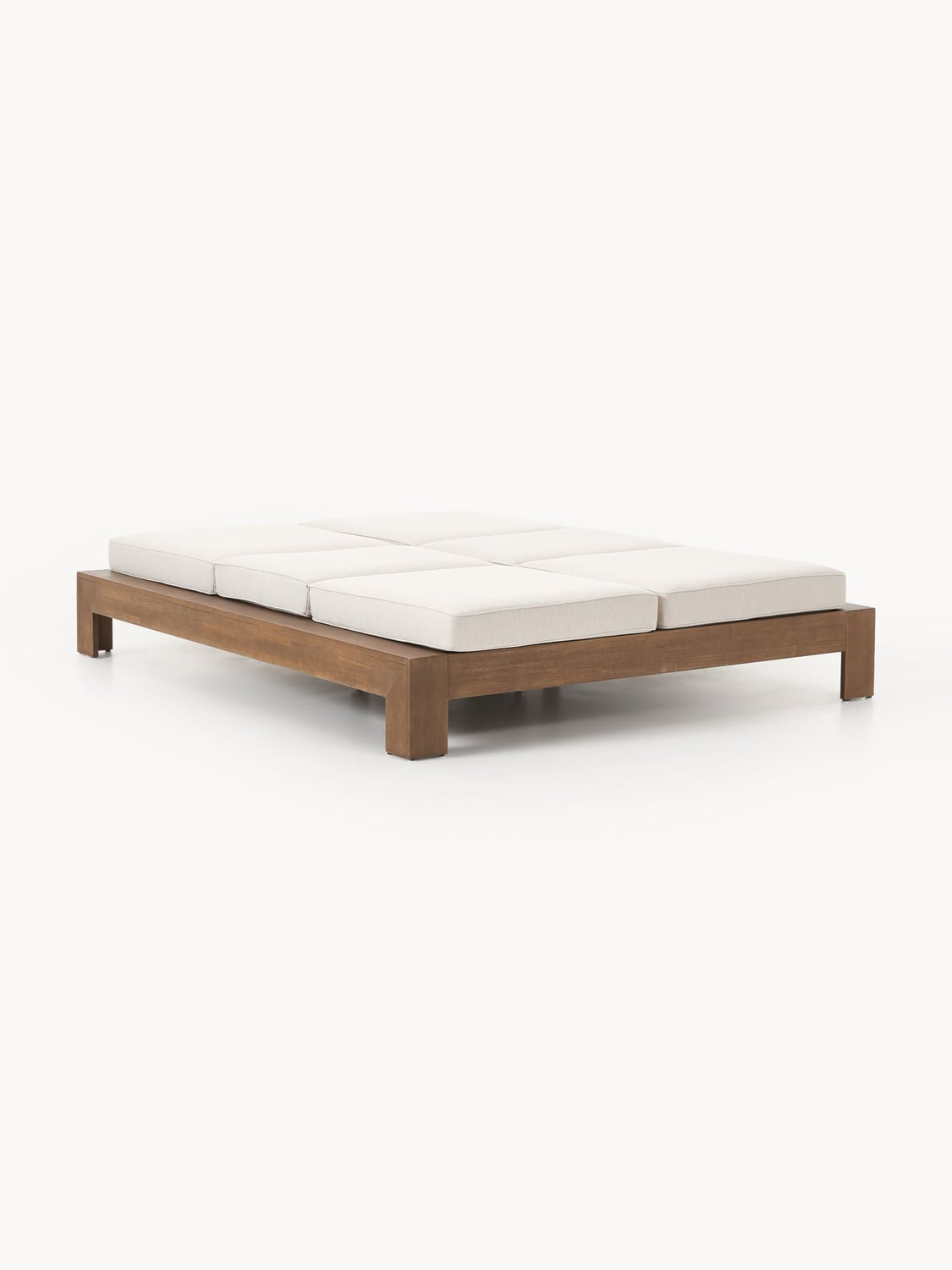 Joshua Double Sun Lounger in Acacia — Oatmeal